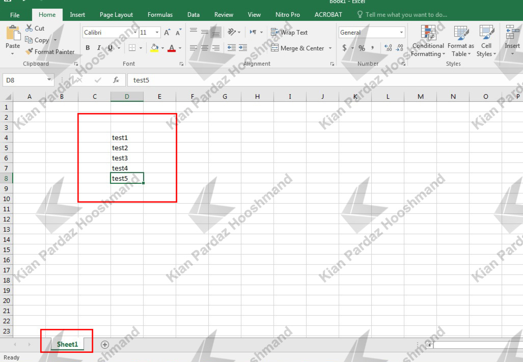 ایجاد لیست کشویی (Drop down list) در Excel